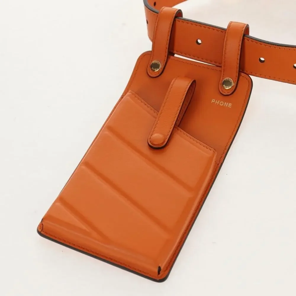 Fendi Leather Multi Accessory Belt Orange